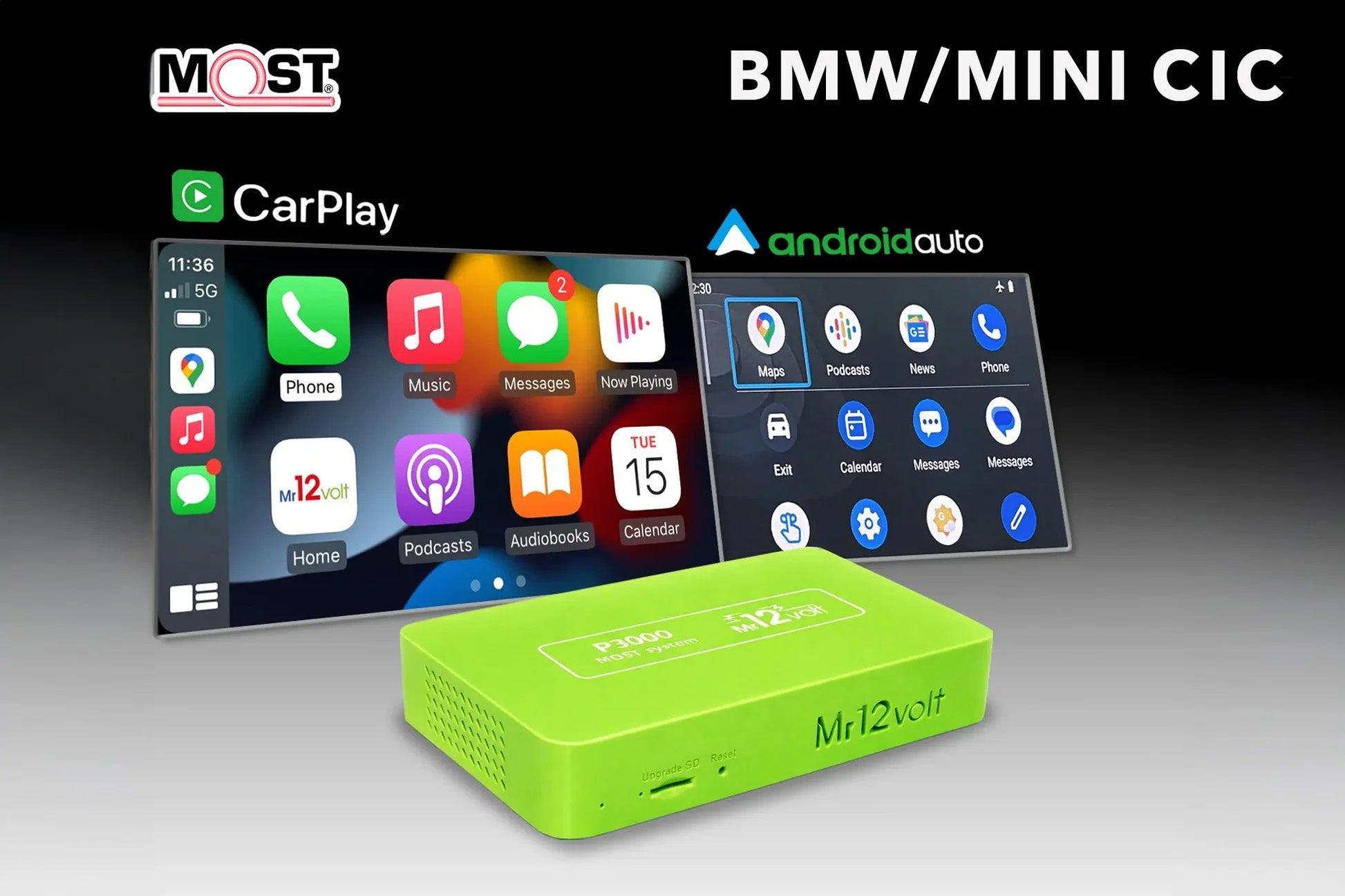 Mr12Volt MOST Bus BMW CIC CarPlay & Android Auto Interface with OEM Microphone Support — view 7 of 7
